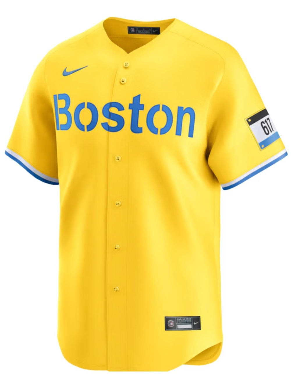 Men’s Nike Boston Red Sox City Connect MLB Jersey Gold Size LARGE
